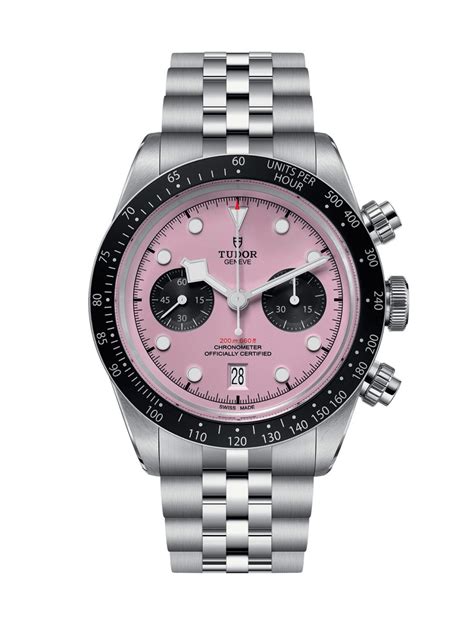 tudor black bay pink dial|tudor pink chrono for sale.